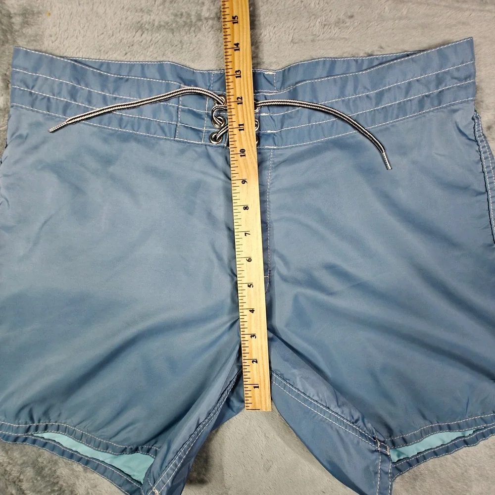 Vintage 90s USA Birdwell Beach Britches Board Shorts Mens 34 Fits 36 Blue Nylon